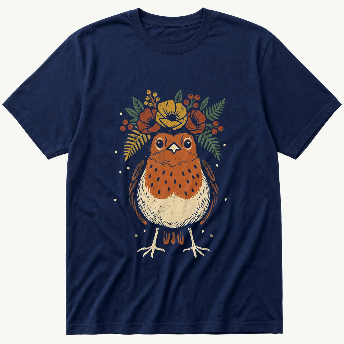 Flower Crown — Navy T-Shirt