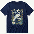 Folk Style Crane — Navy T-Shirt