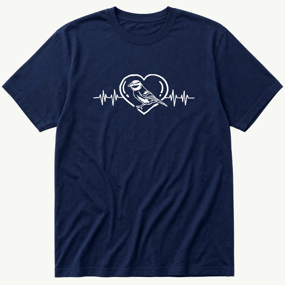 Heartbeat Bird V2 — Navy T-Shirt