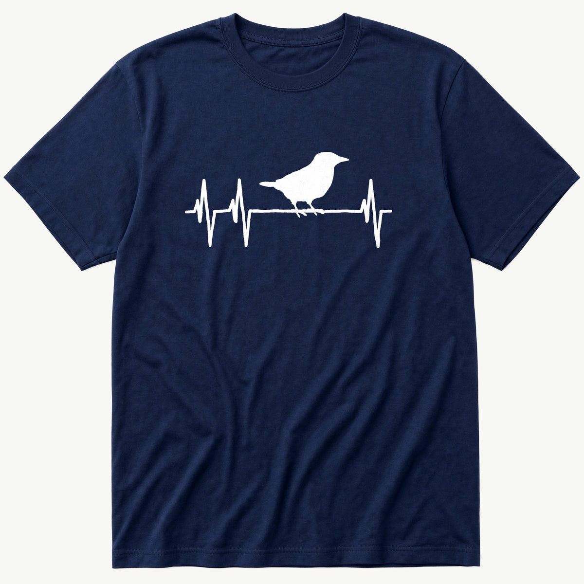 Heartbeat Bird — Navy T-Shirt