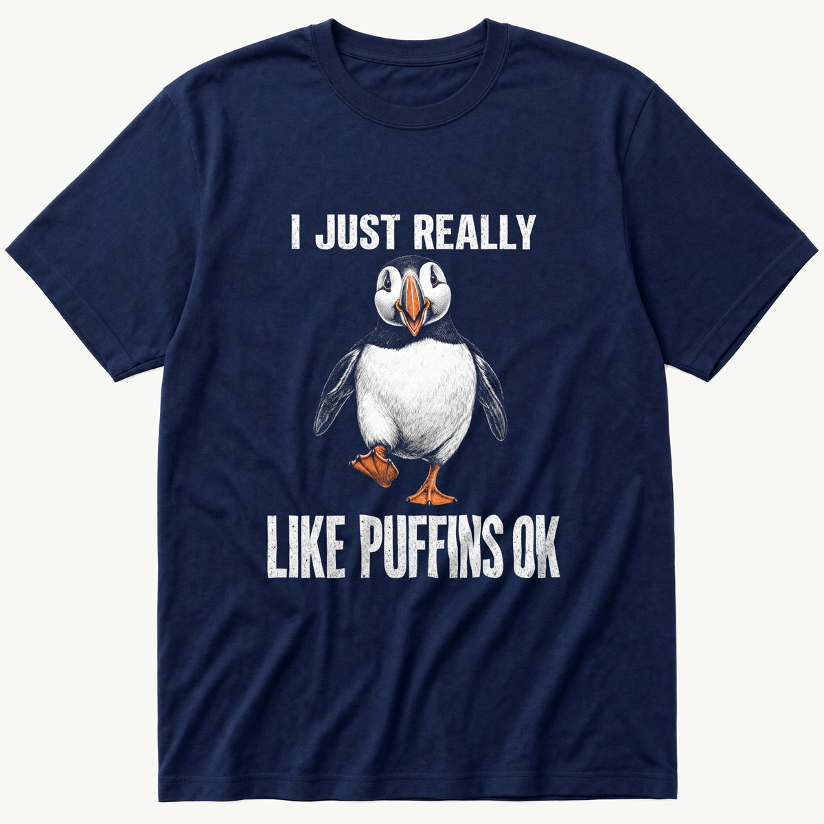 I Just Like Puffins — Navy T-Shirt