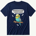 Introverted Budgie Lover — Navy T-Shirt