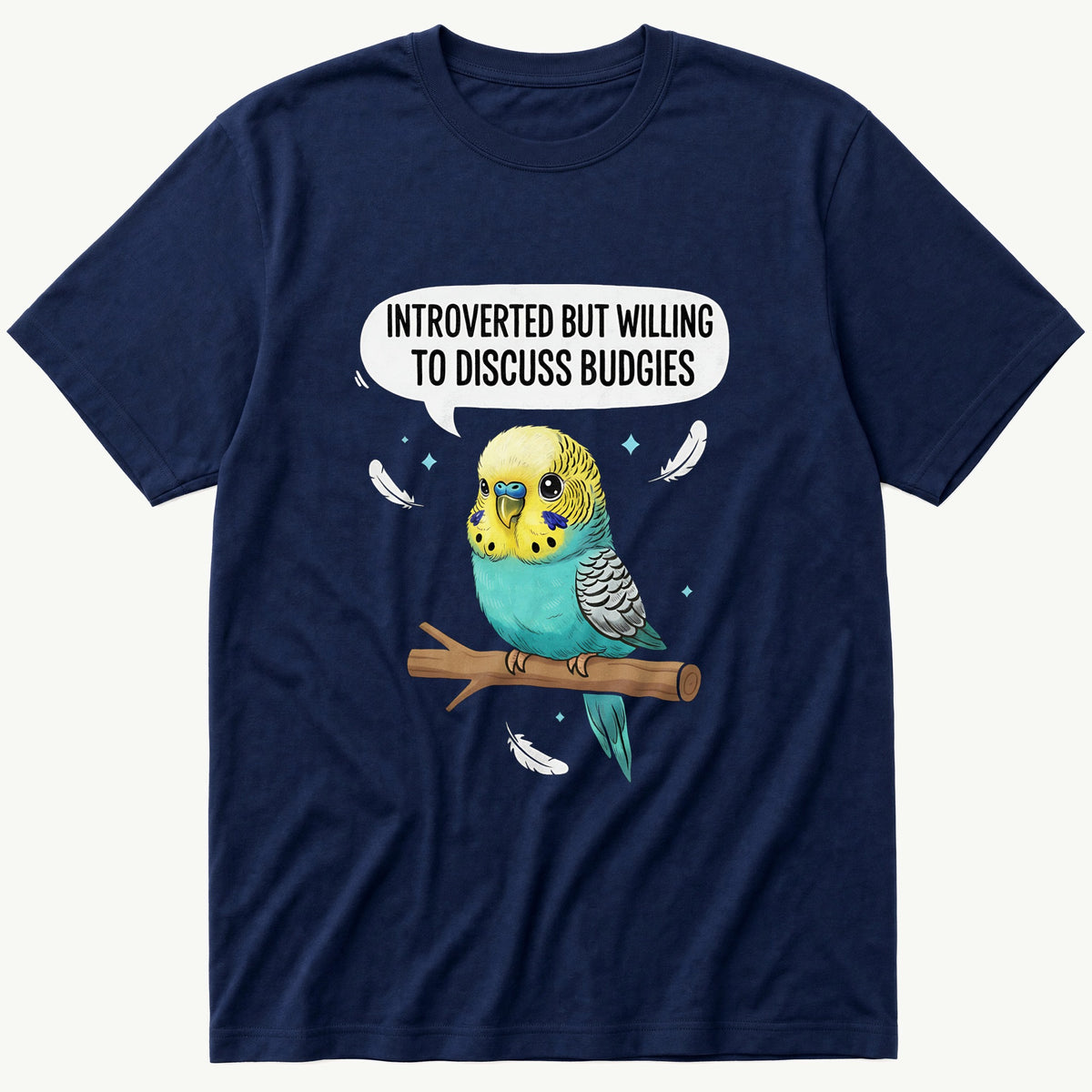 Introverted Budgie Lover — Navy T-Shirt