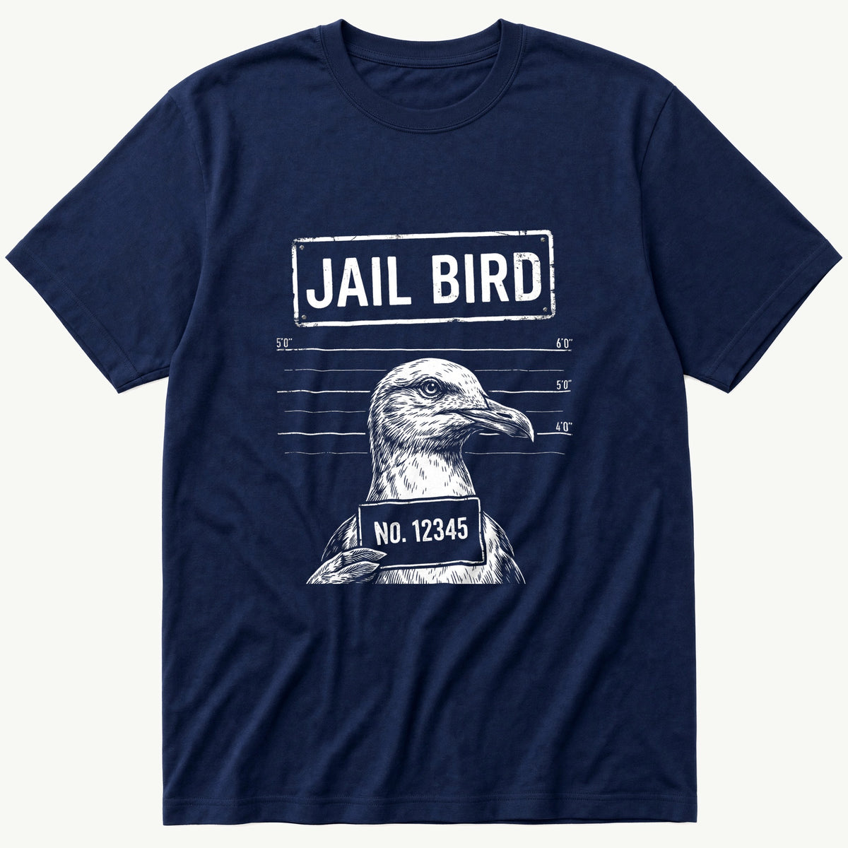 Jail Bird Seagull 4 — Navy T-Shirt