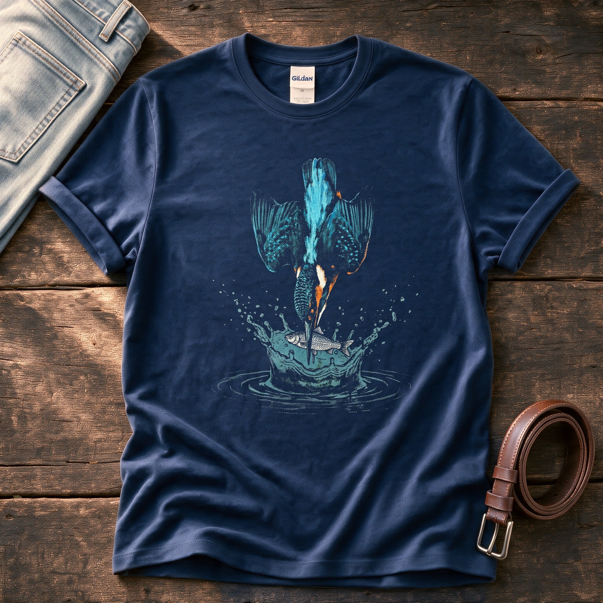 King Fisher Dive 5 — Navy Comfort Colors tee
