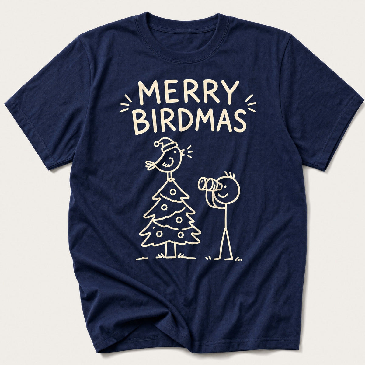Merry Birdmas — Navy T-Shirt