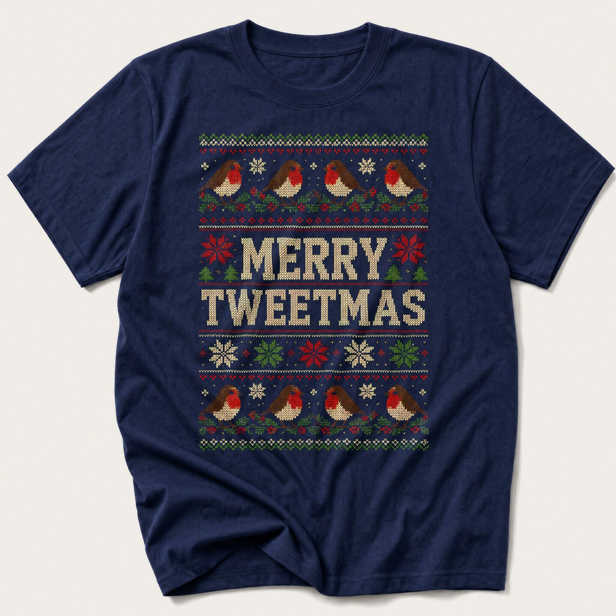 Merry Tweetmas Jumper — Navy T-Shirt