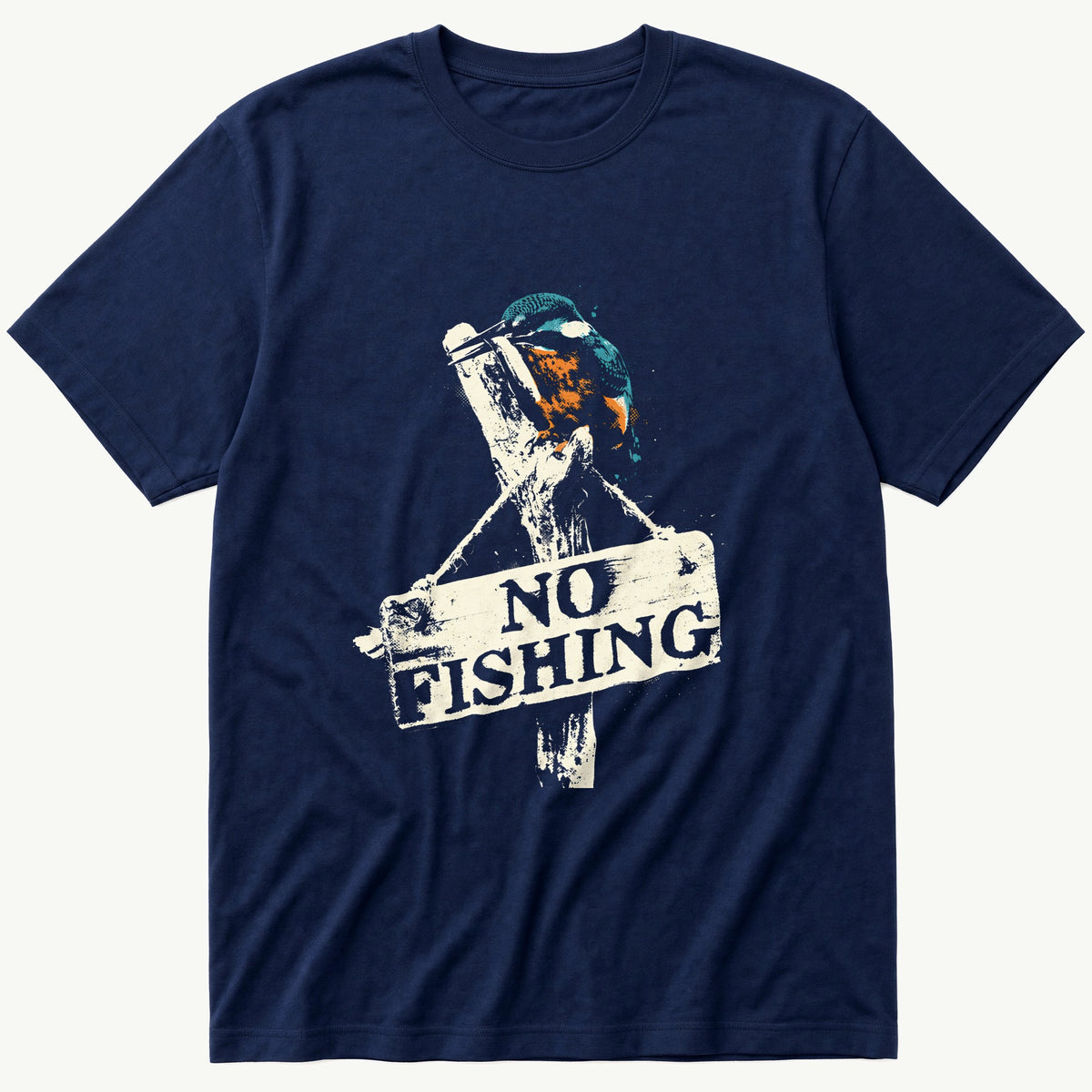 No Fishing 3 — Navy T-Shirt