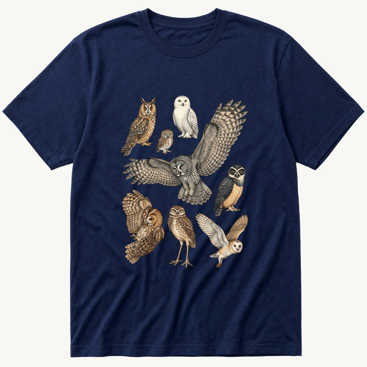 Owl Bird Breeds 3 — Navy T-Shirt