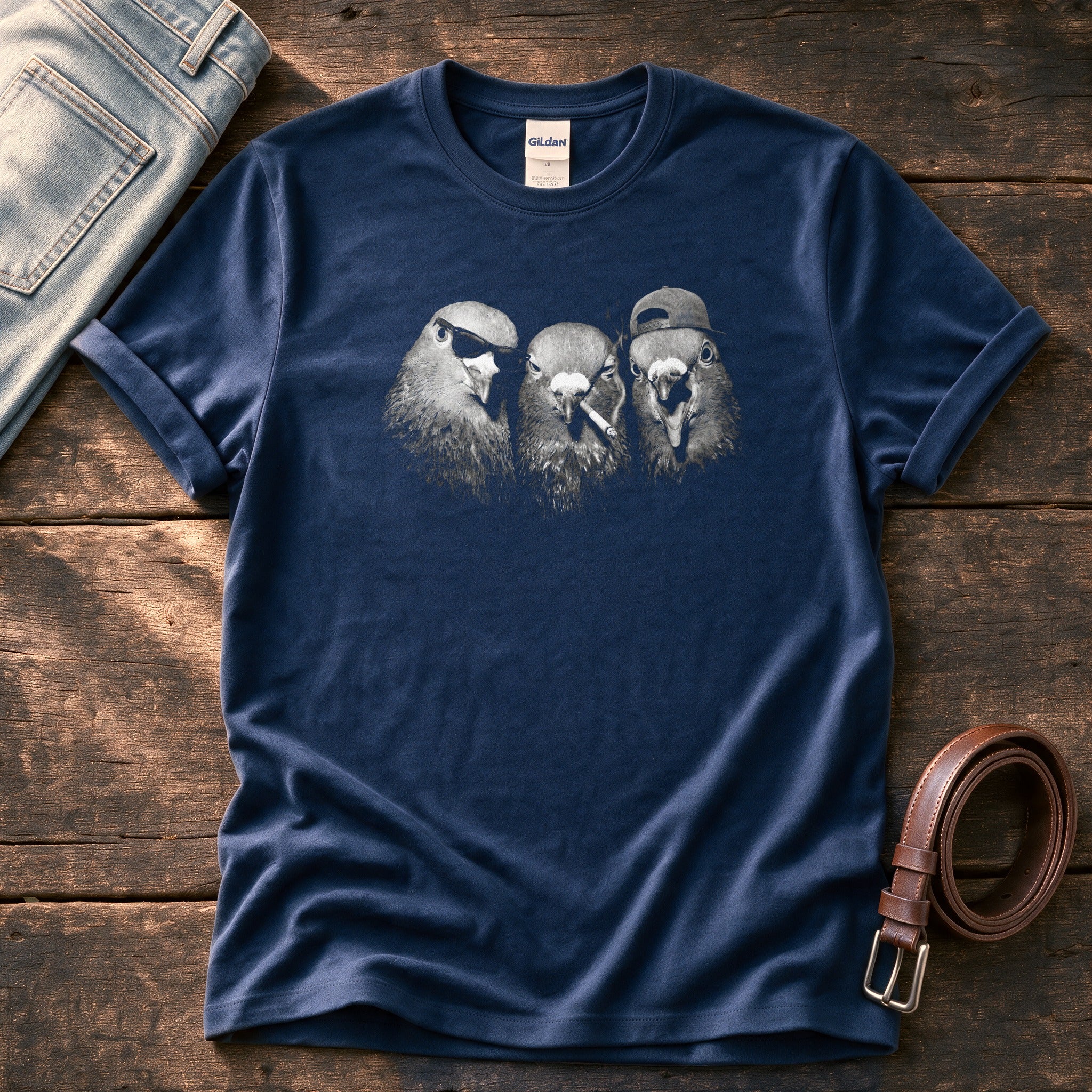 Party Pigeons 4 — Navy Comfort Colors tee