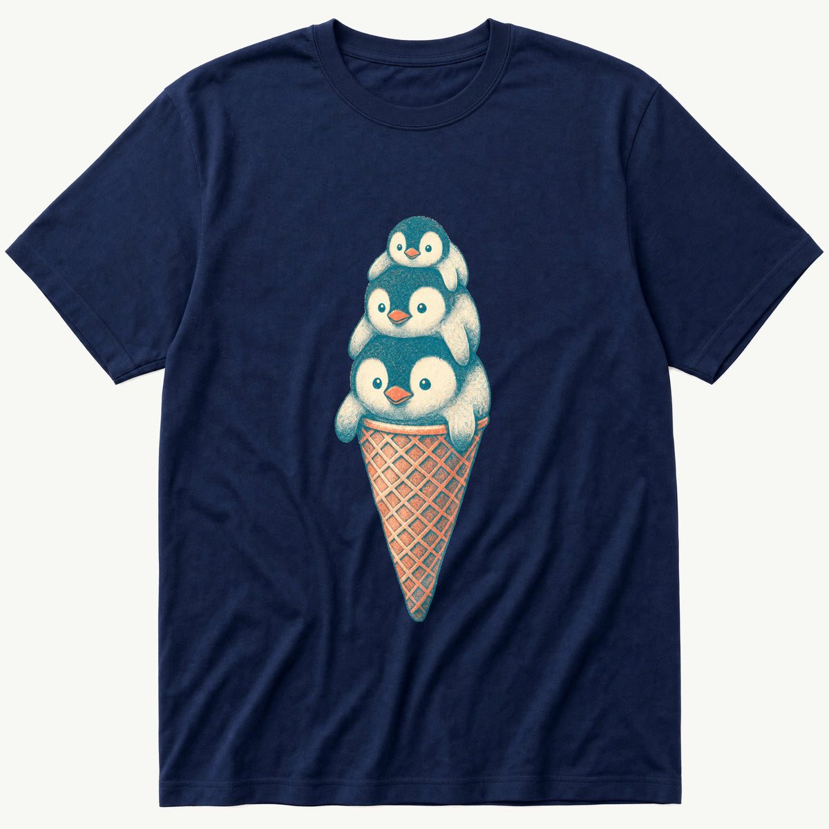 Penguin Cone 3 — Navy T-Shirt