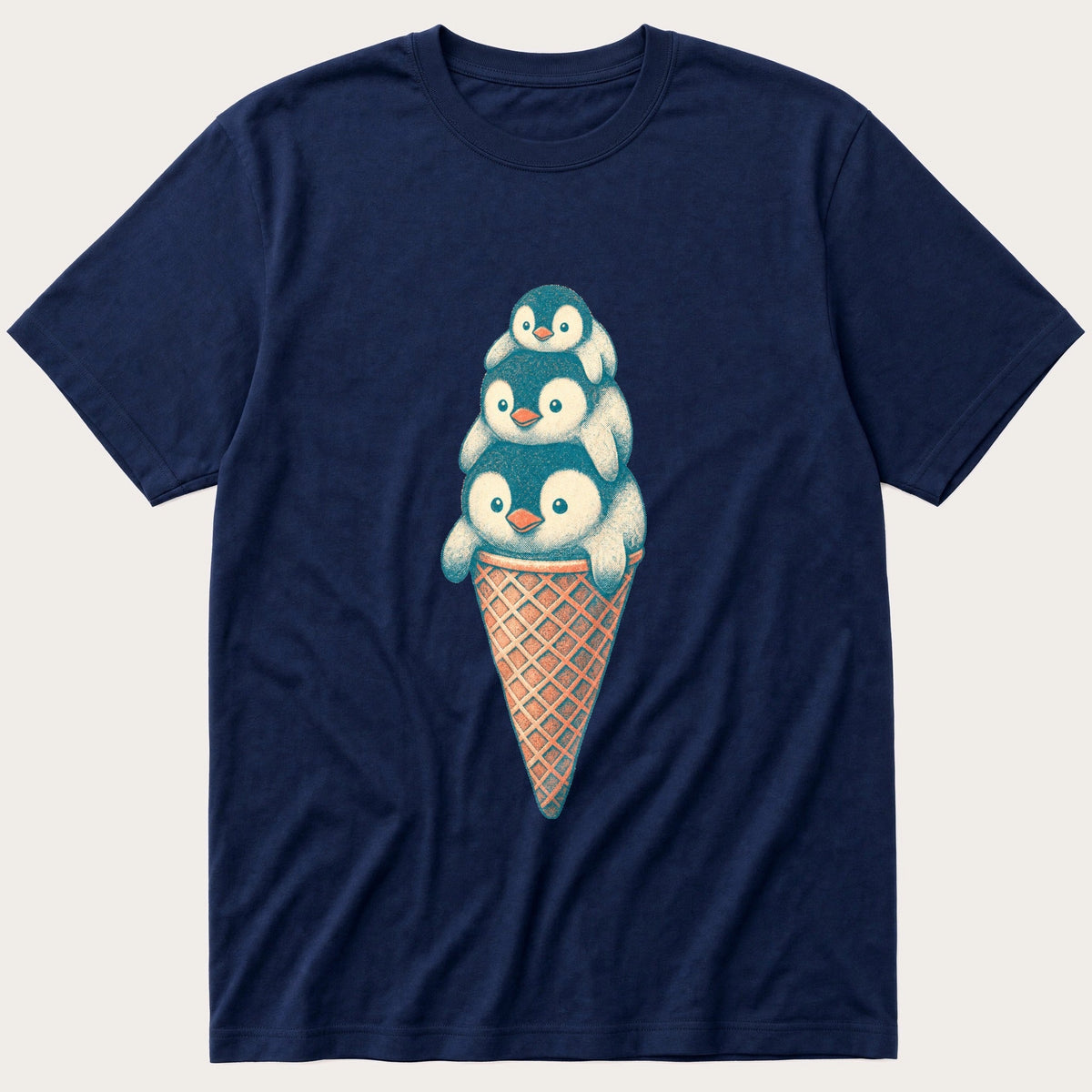 Penguin Cone 3 — Navy T-Shirt