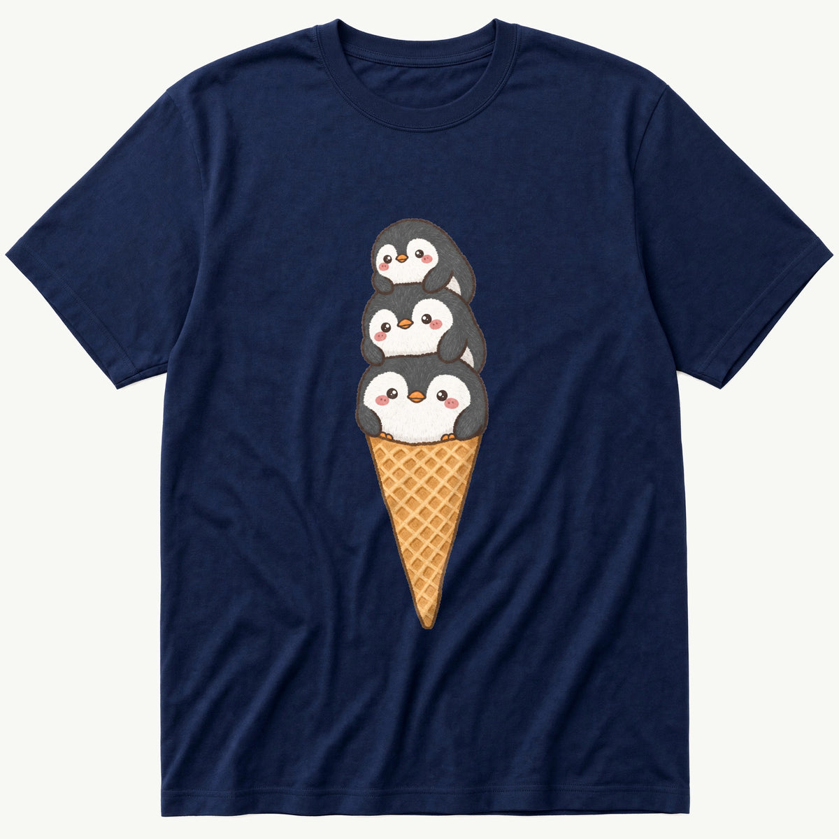 Penguin Cone 6 — Navy T-Shirt