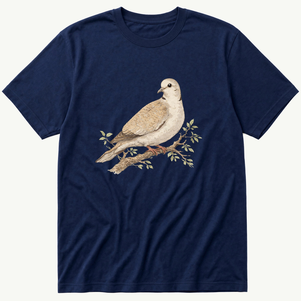 Pigeon On Branch 56 — Navy T-Shirt