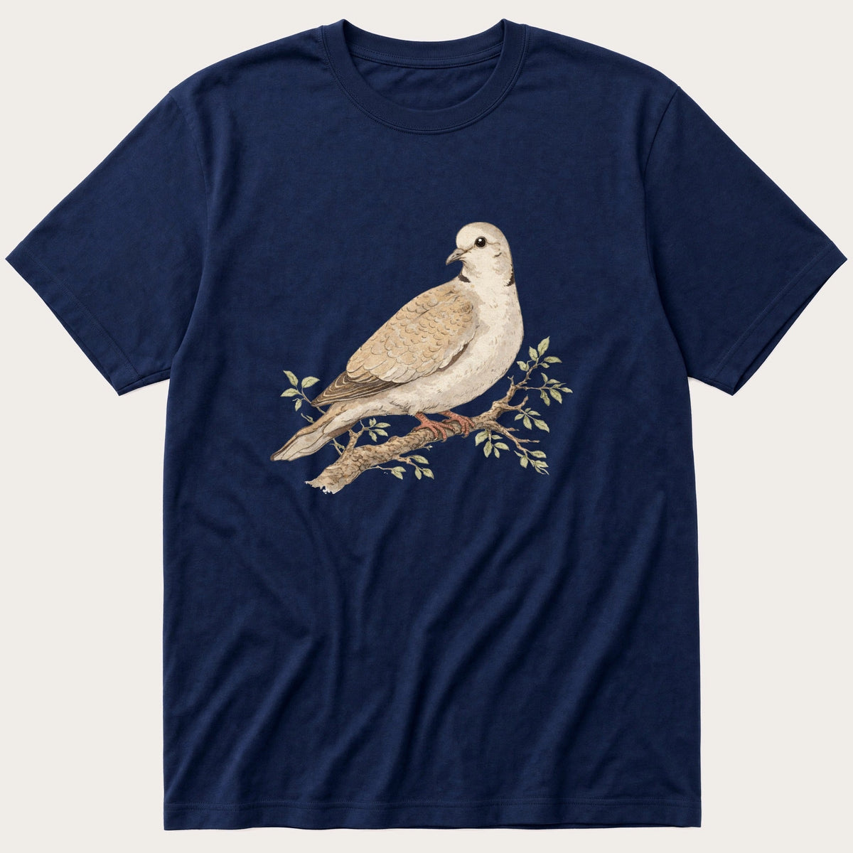 Pigeon On Branch 56 — Navy T-Shirt