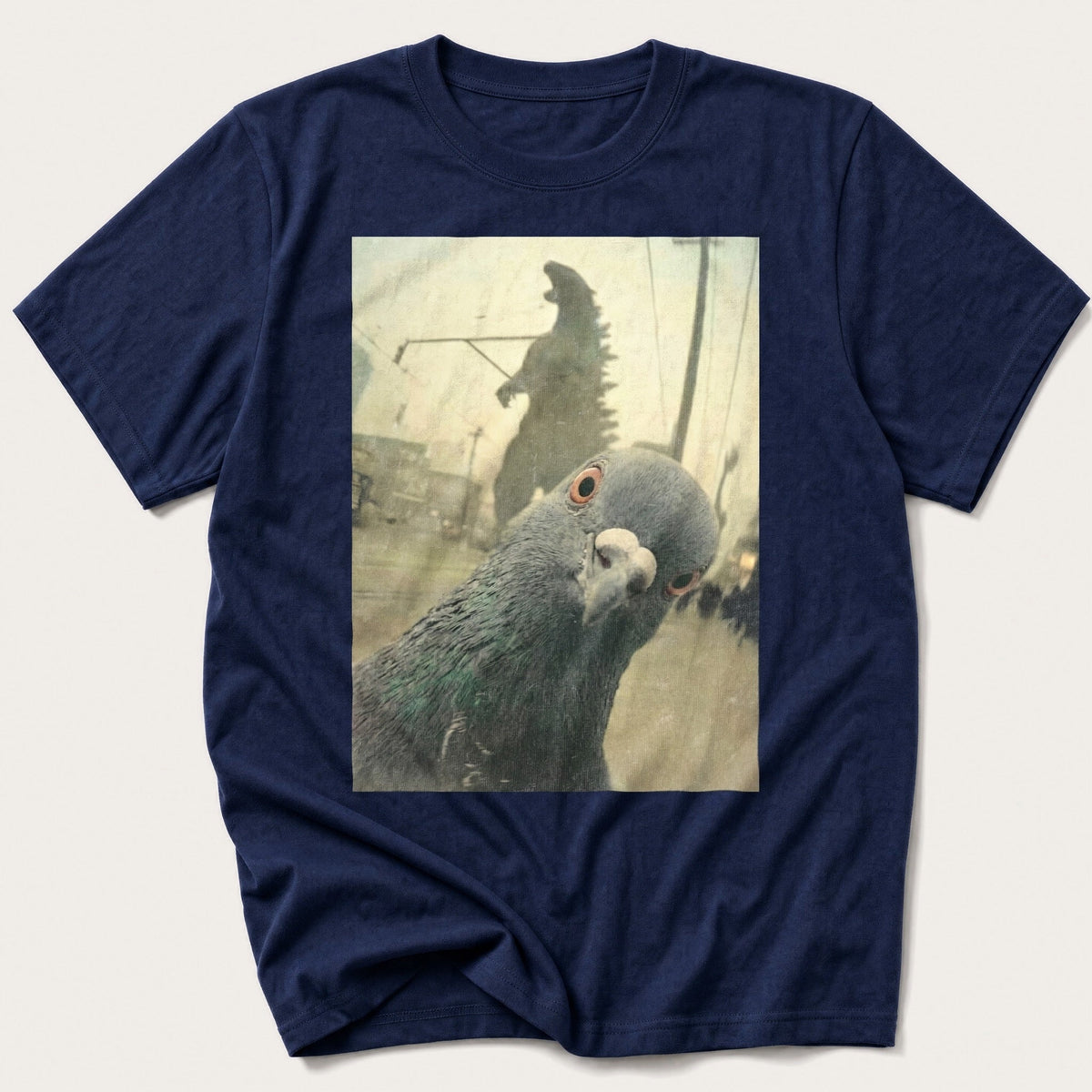 Pigeon Selfie 4 — Navy T-Shirt