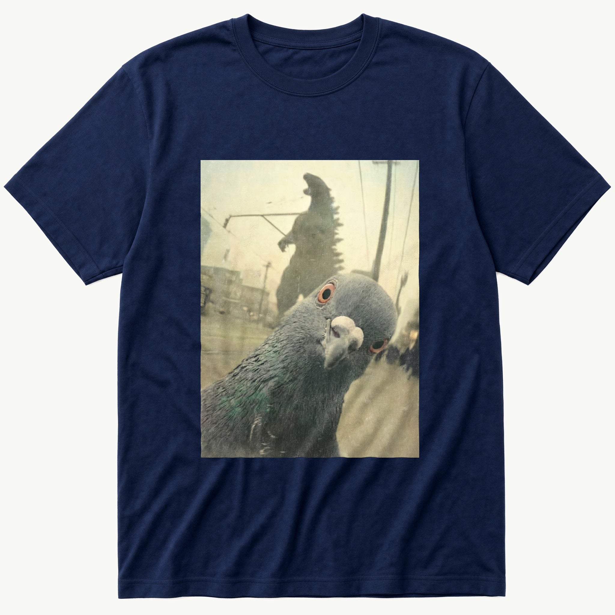 Pigeon Selfie 4 — Navy T-Shirt