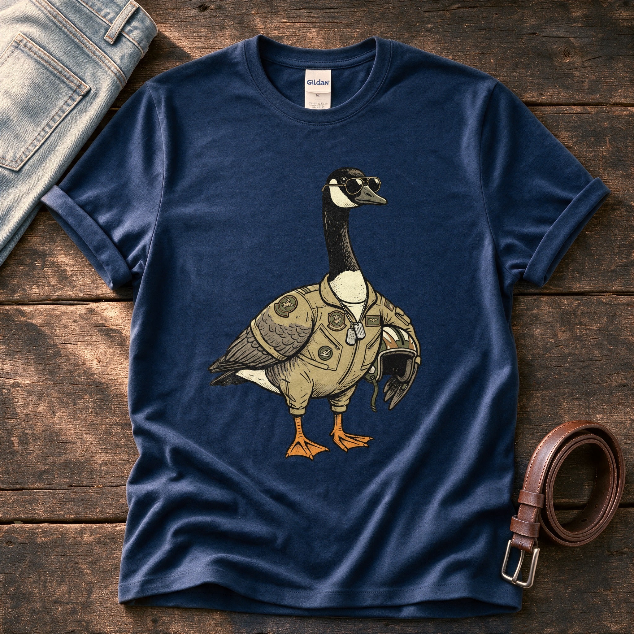 Pilot Goose — Navy Comfort Colors tee