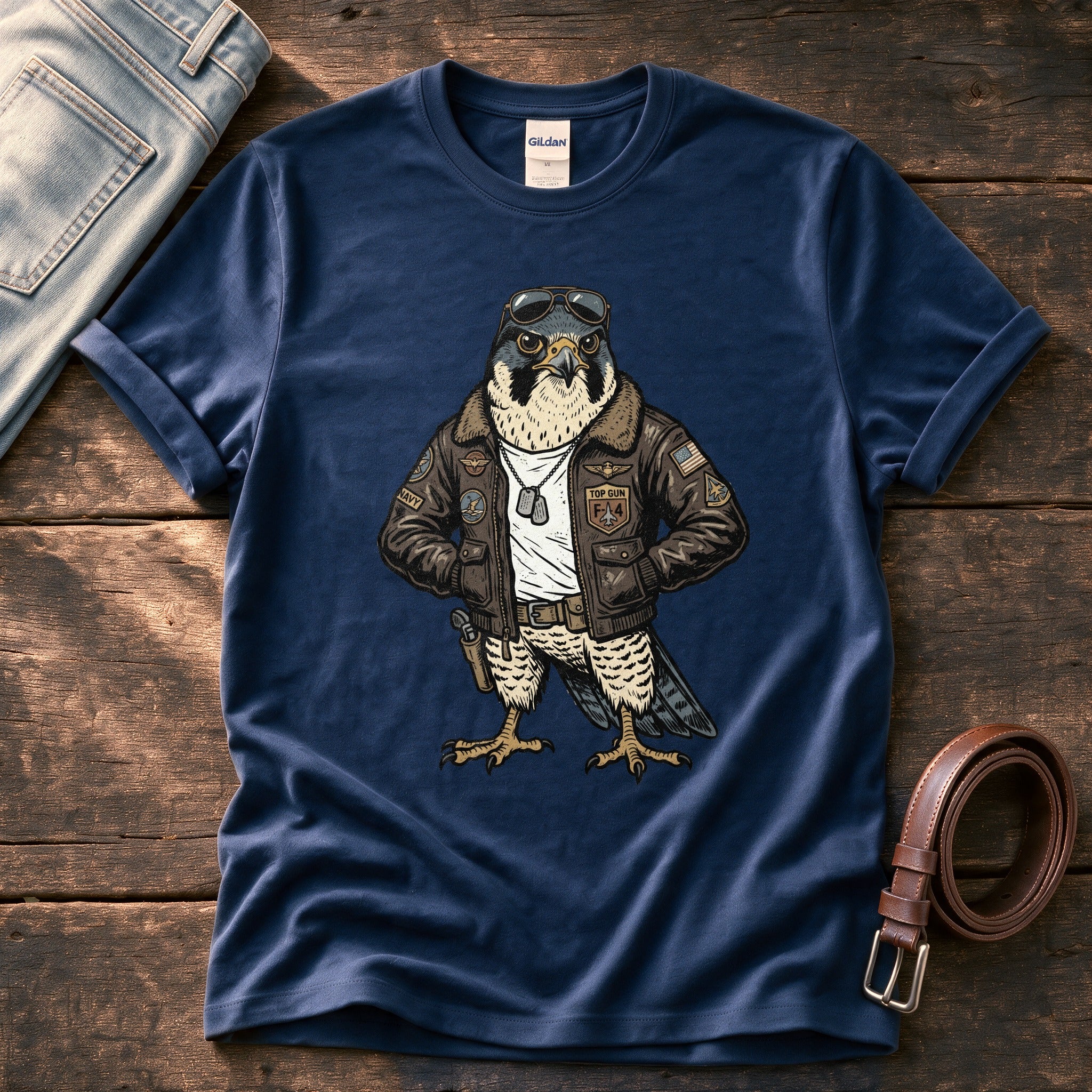 Pilot Hawk — Navy Comfort Colors tee