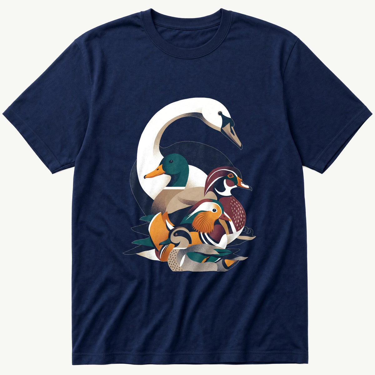 Pond Bird Breeds 12 — Navy T-Shirt