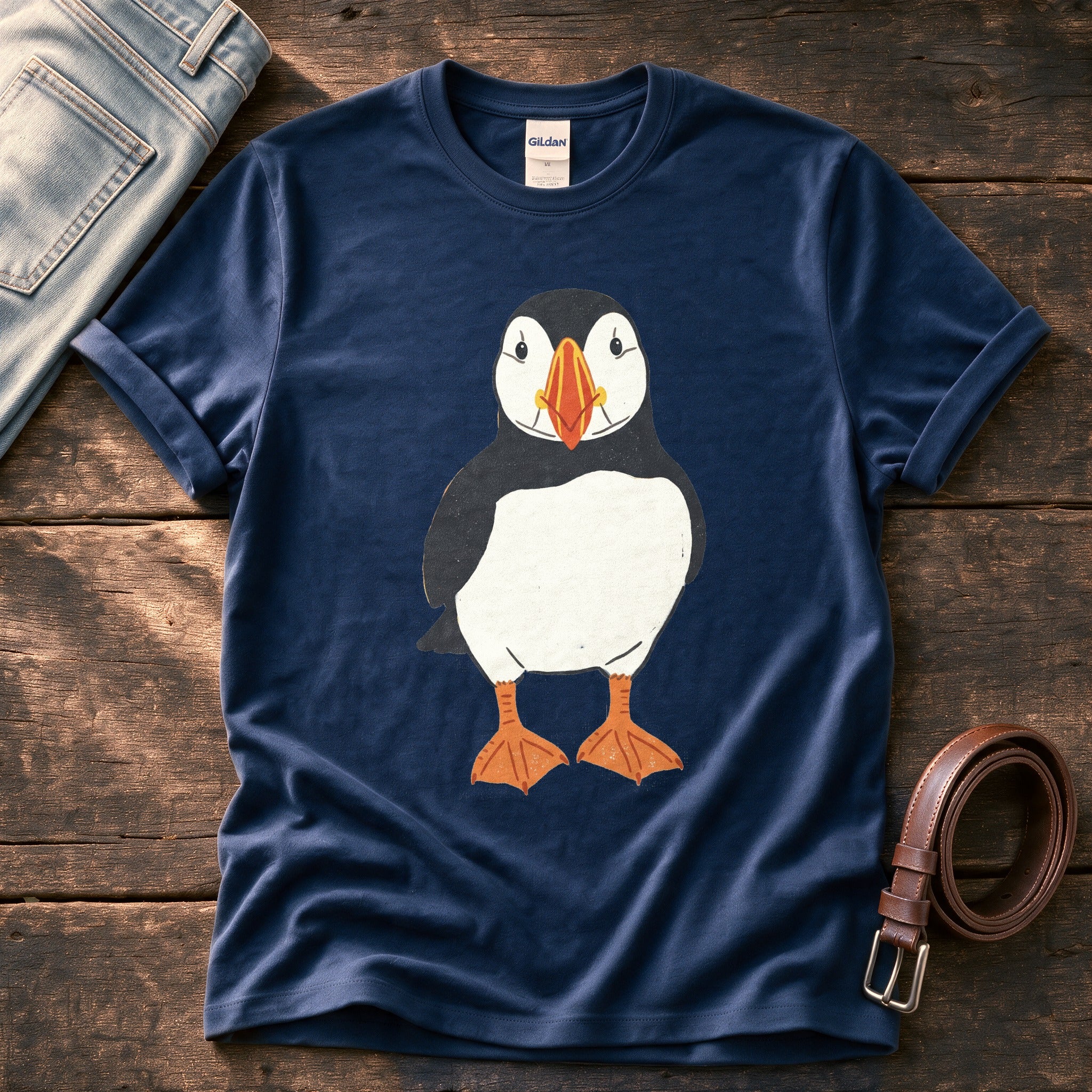 Puffin 22 — Navy Comfort Colors tee