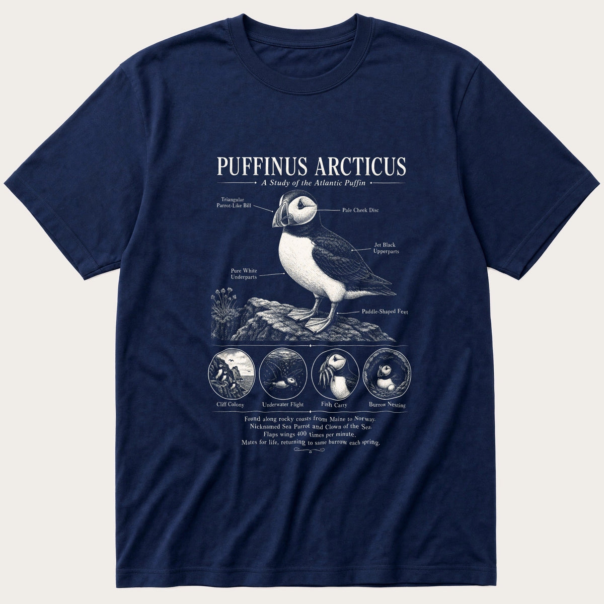Puffin Anatomy 66 — Navy T-Shirt