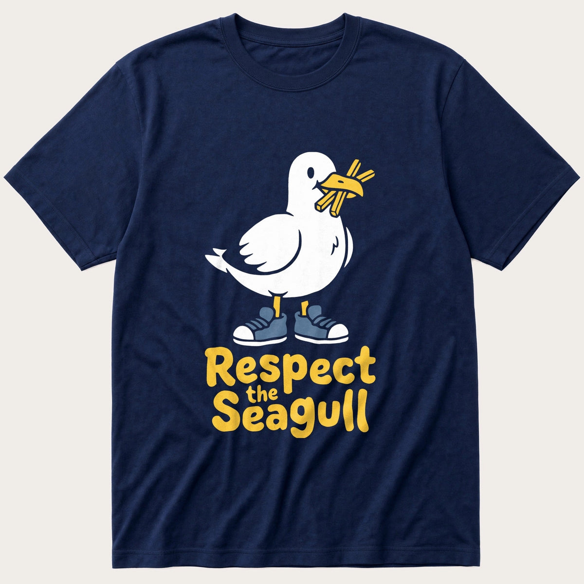 Respect The Seagull — Navy T-Shirt