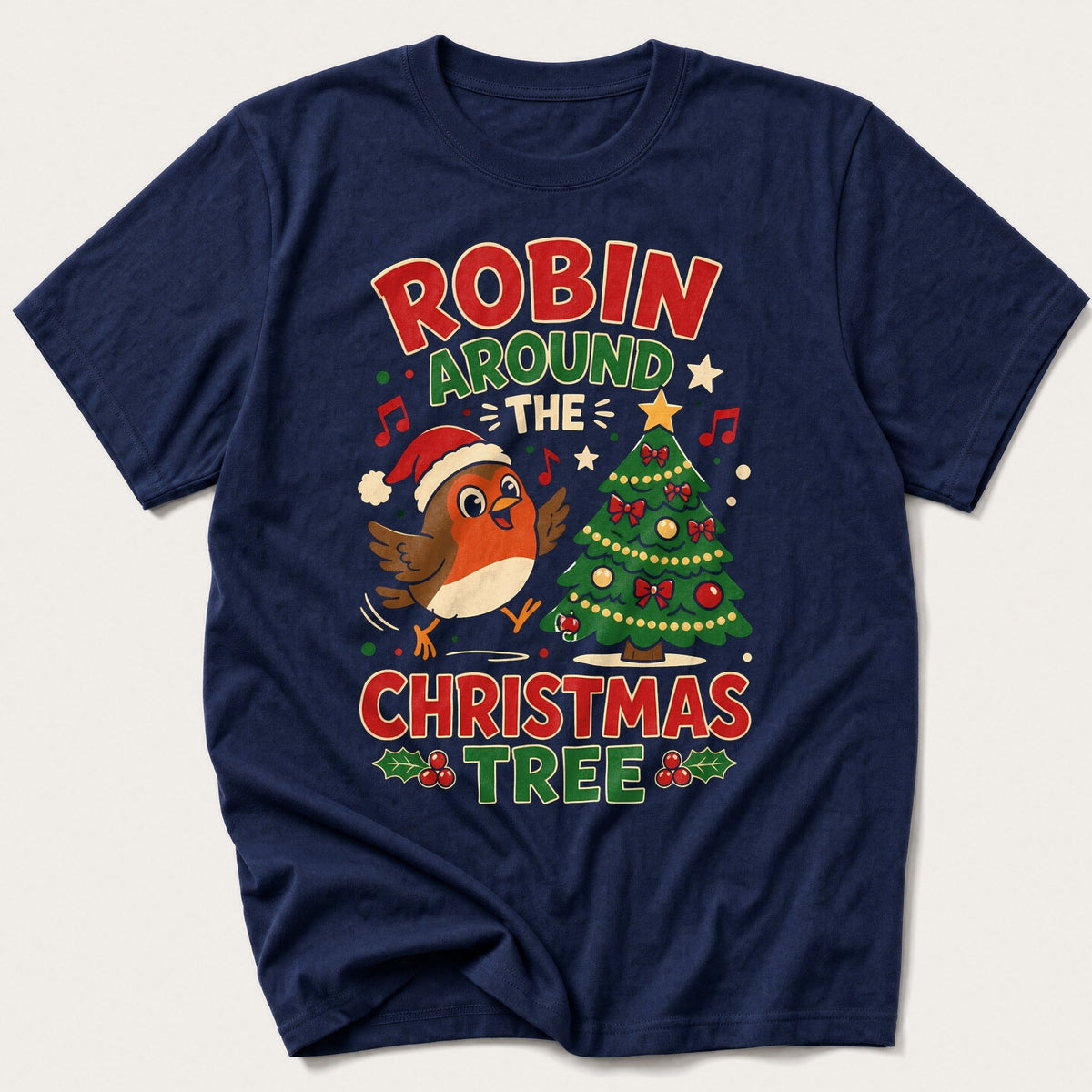 Robin Around The Tree — Navy T-Shirt