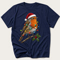 Robin In Fairy Lights — Navy T-Shirt