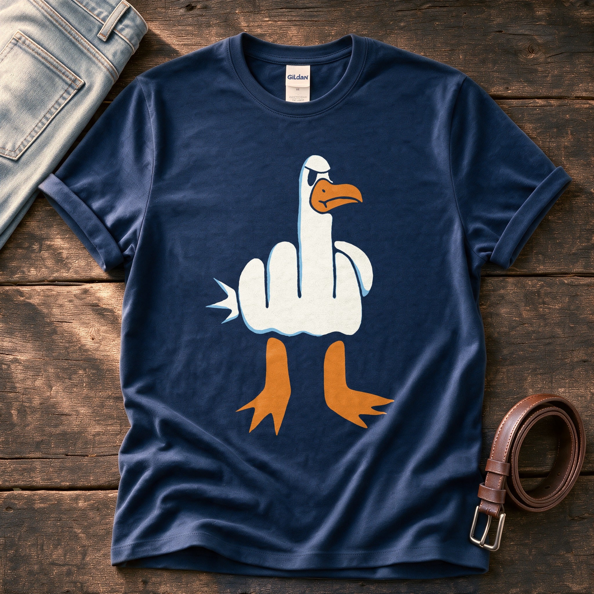 Rude Seagull — Navy Comfort Colors tee