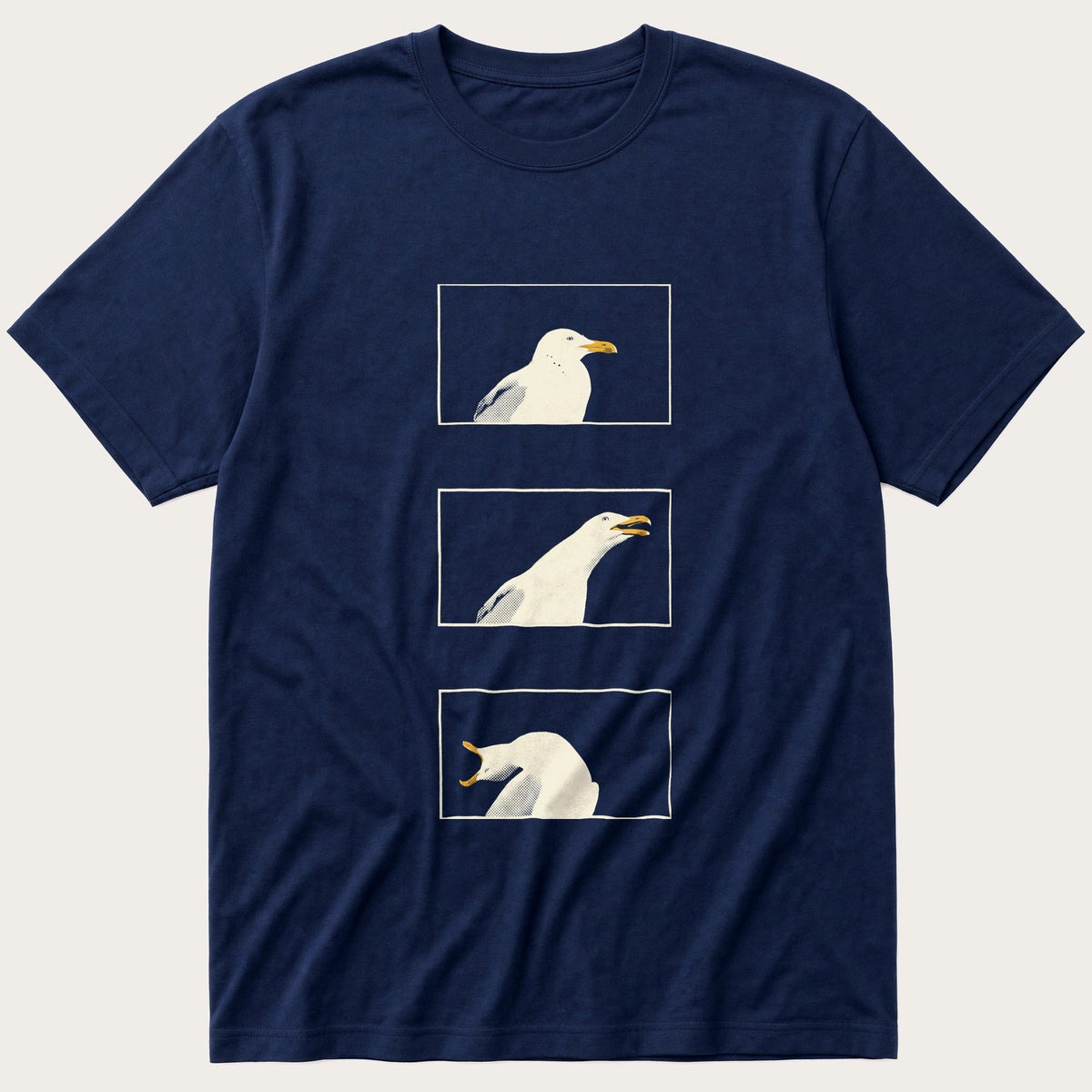 Screaming Seagull 3 — Navy T-Shirt