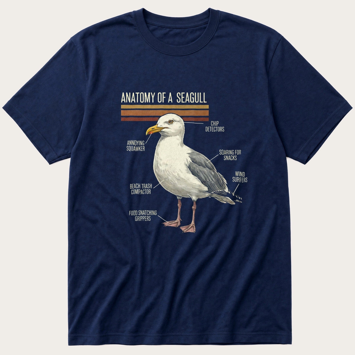 Seagull Anatomy — Navy T-Shirt