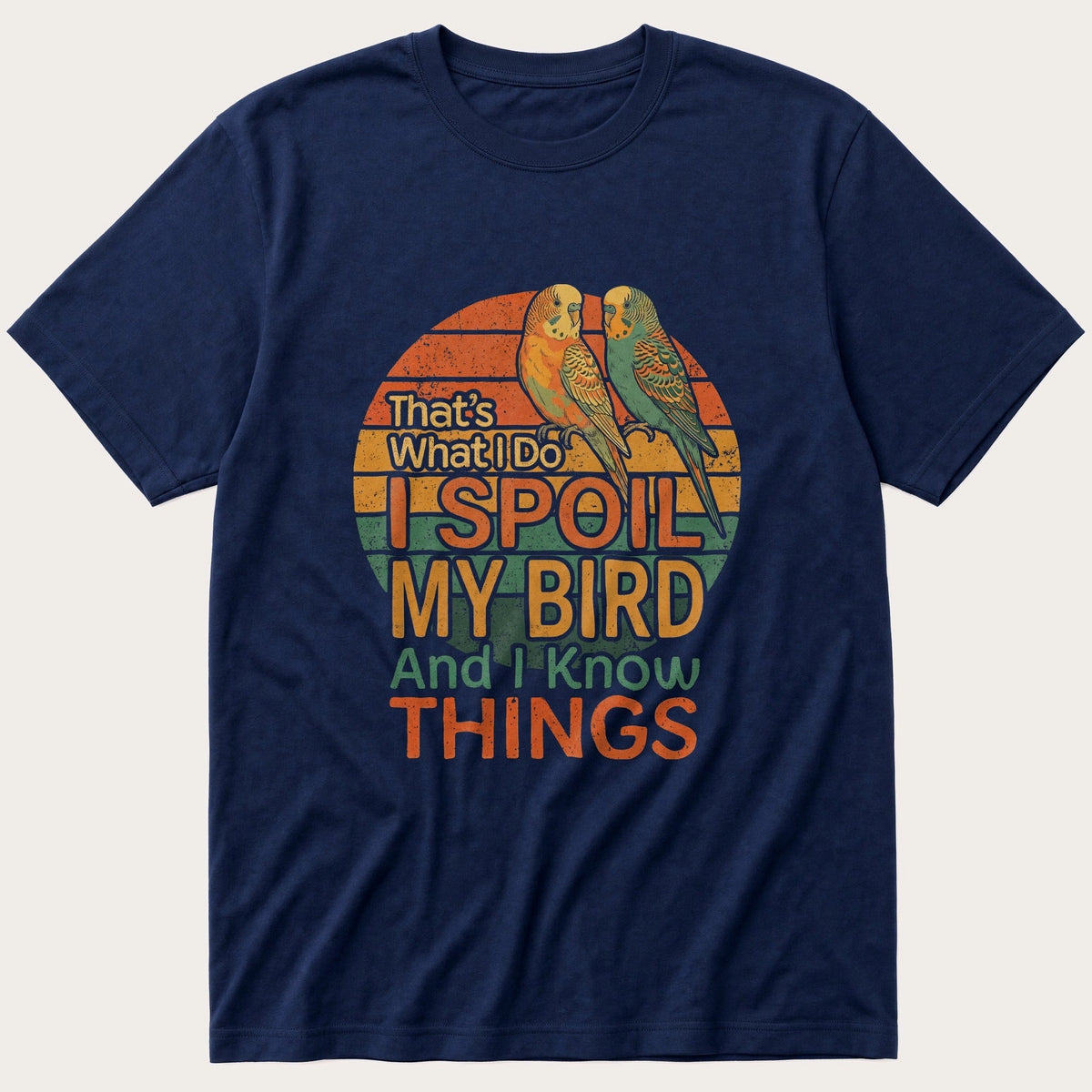 Spoil My Budgies — Navy T-Shirt