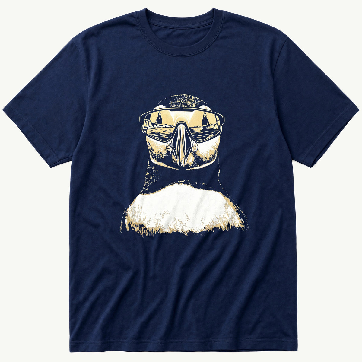 Sunglass Puffin 8 — Navy T-Shirt