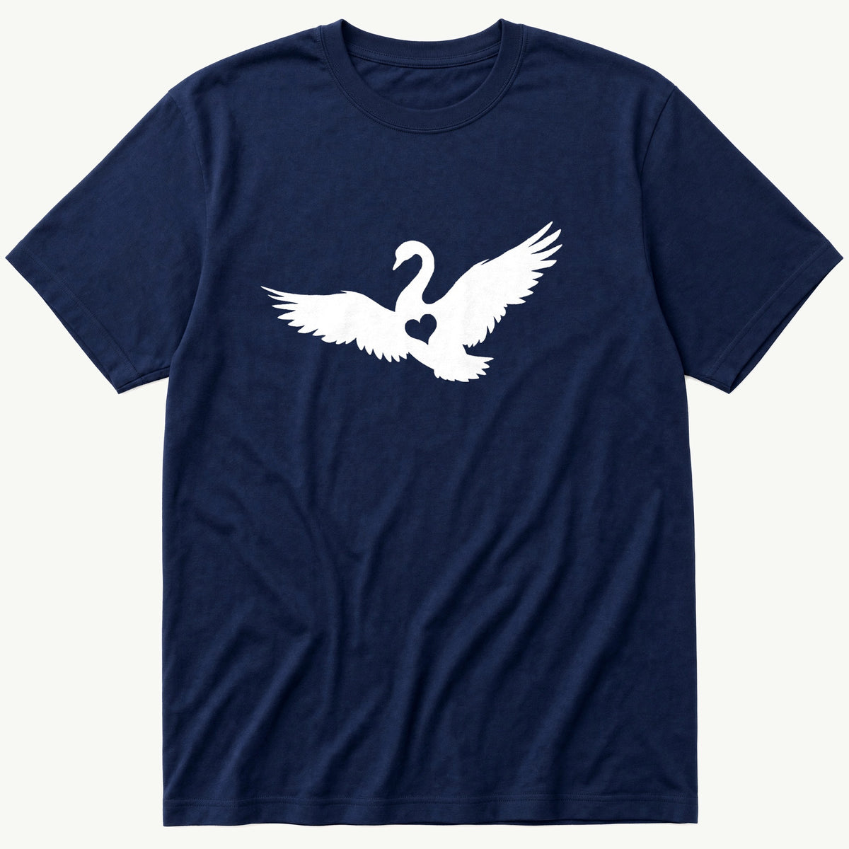 Swan Heart — Navy T-Shirt