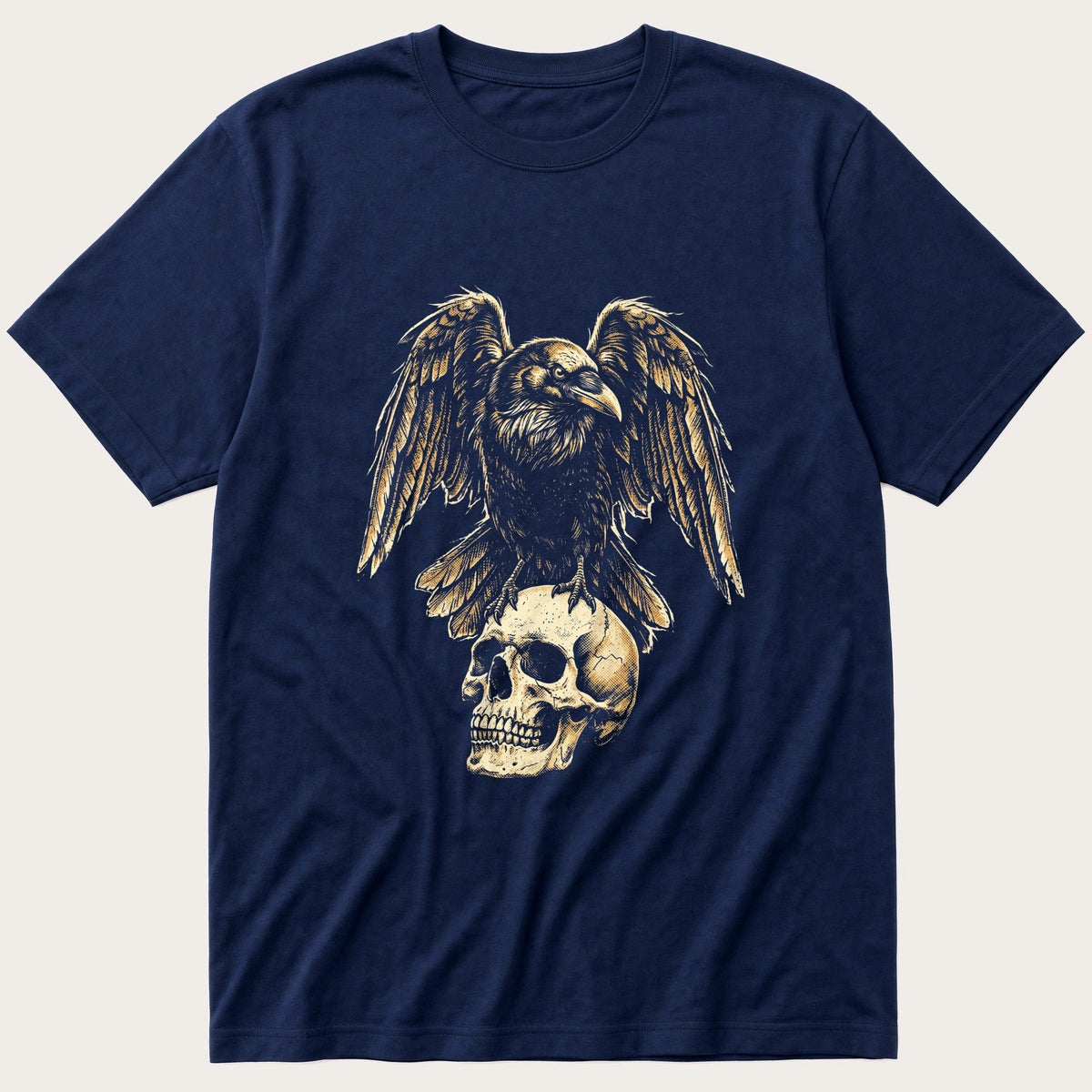 Washed Out Crow 3 — Navy T-Shirt