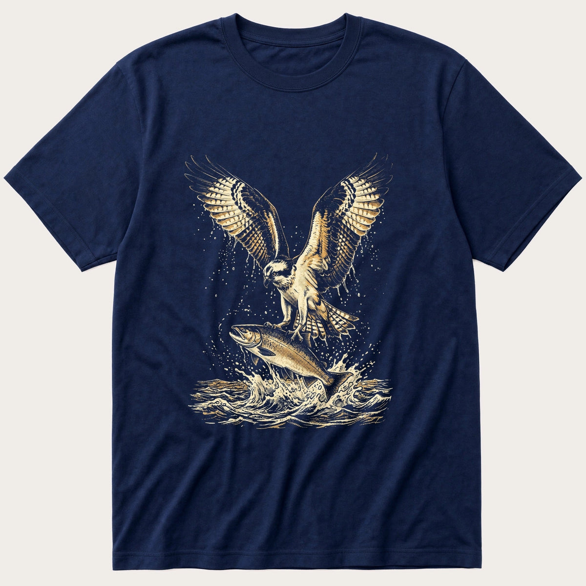 Washed Out Hawk 7 — Navy T-Shirt