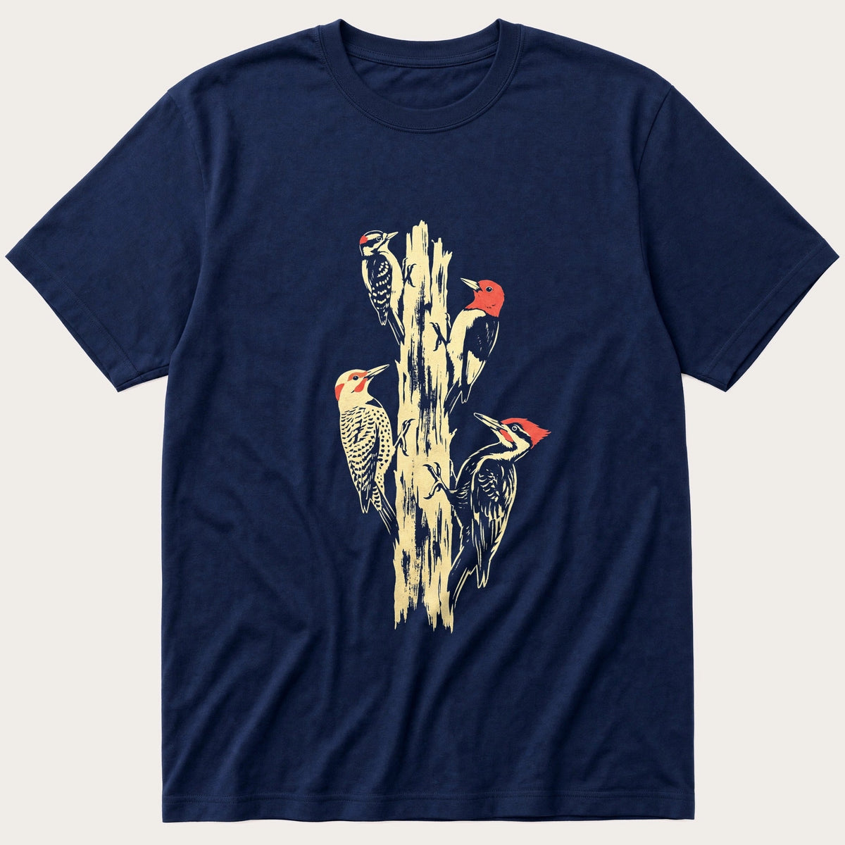 Wood Peckers 99 — Navy T-Shirt