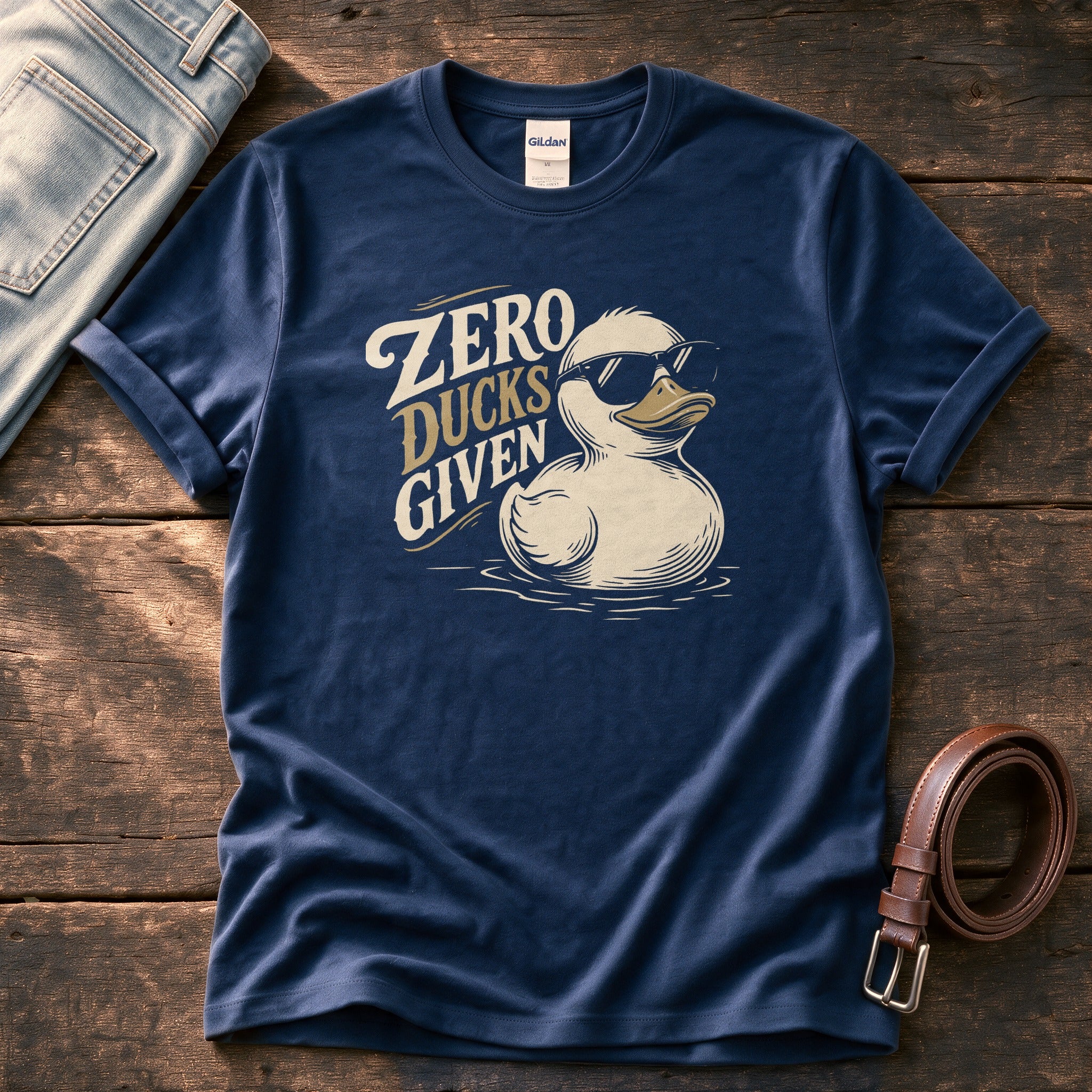 Zero Ducks Given — Navy Comfort Colors tee