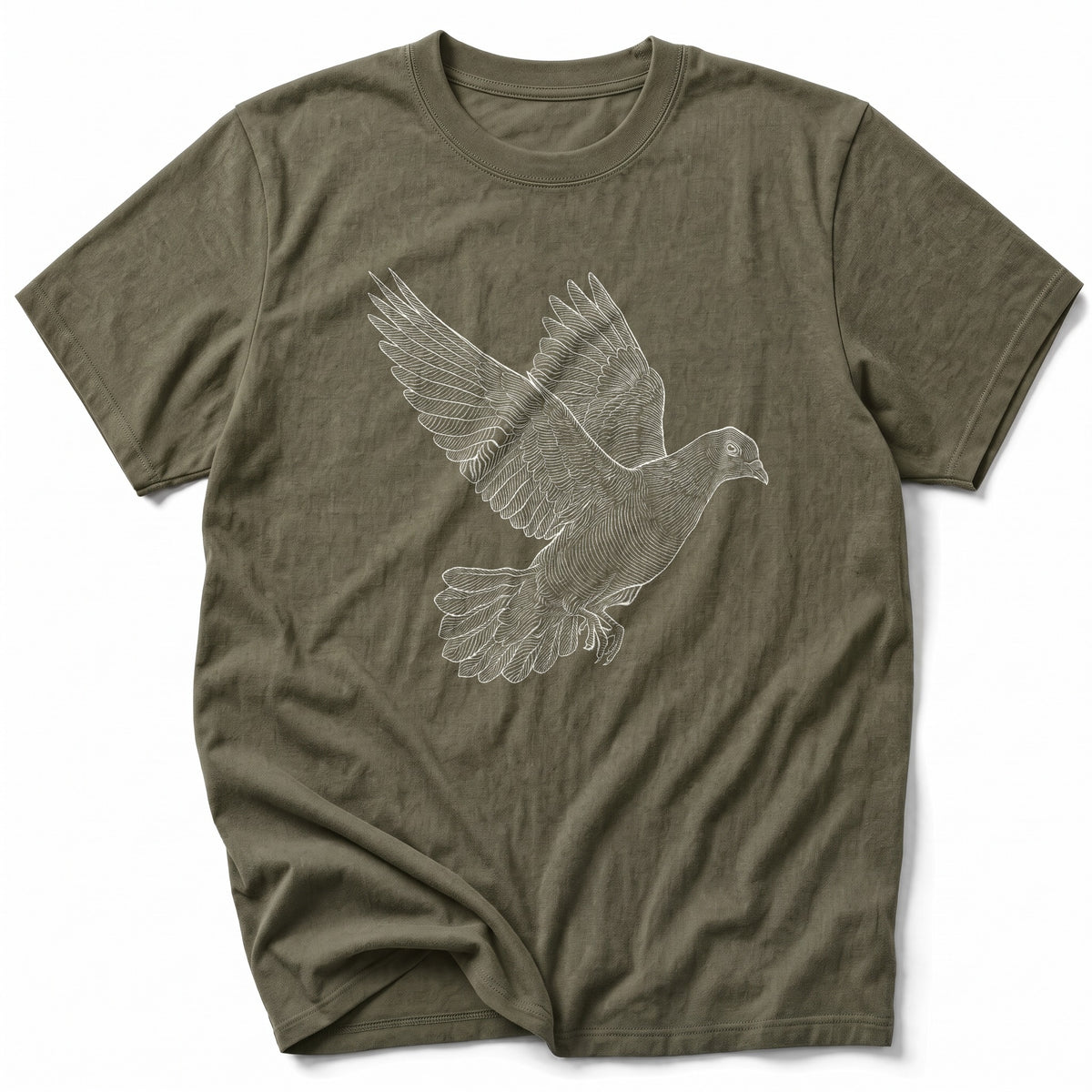 Line Art Flying Dove T-Shirt