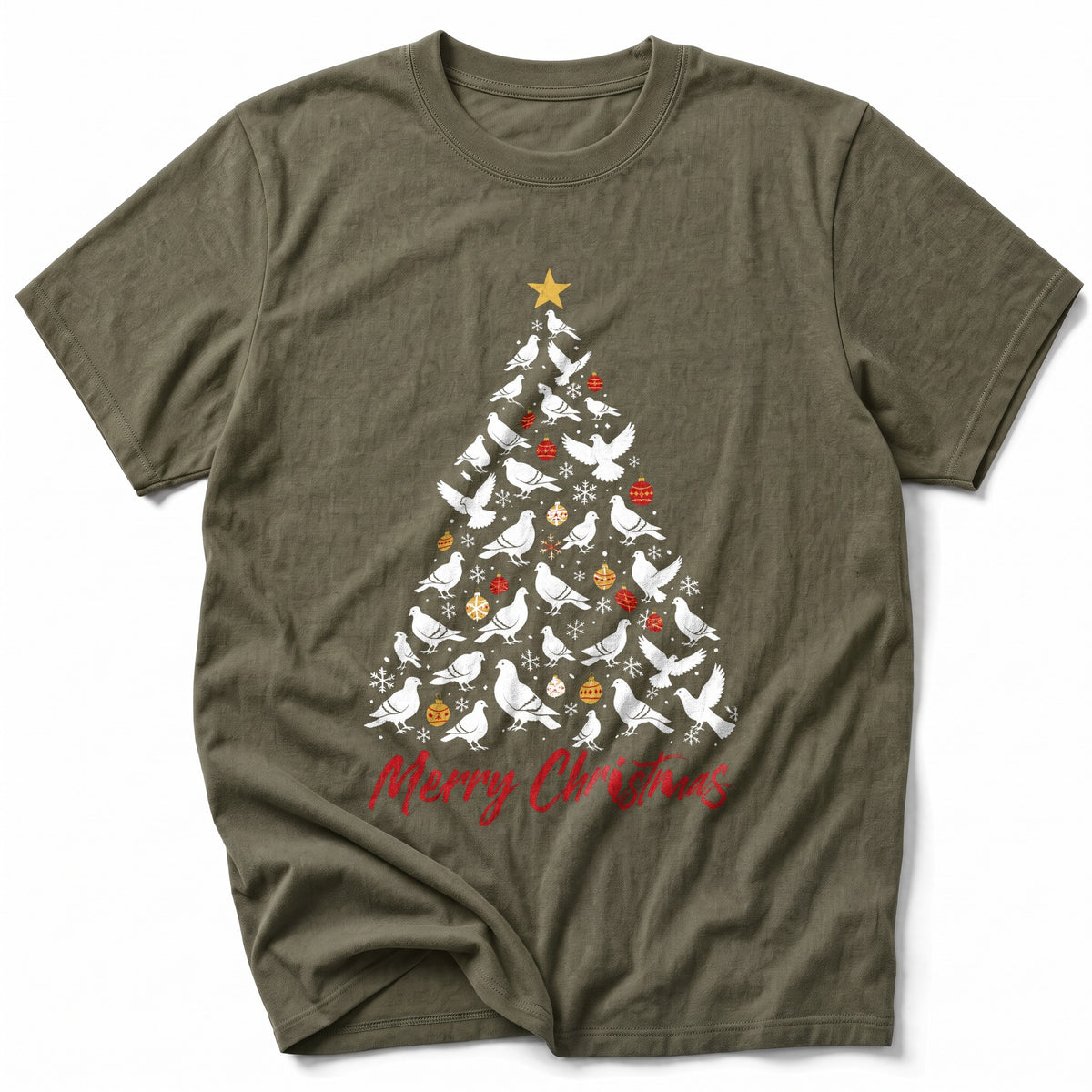 White Pigeon Christmas Tree T-Shirt