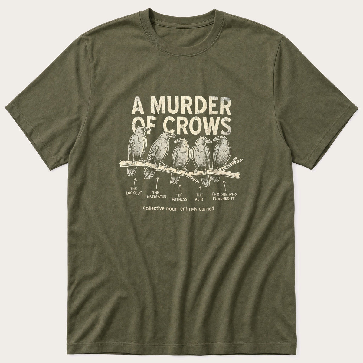 A Murder Of Crows — Olive T-Shirt