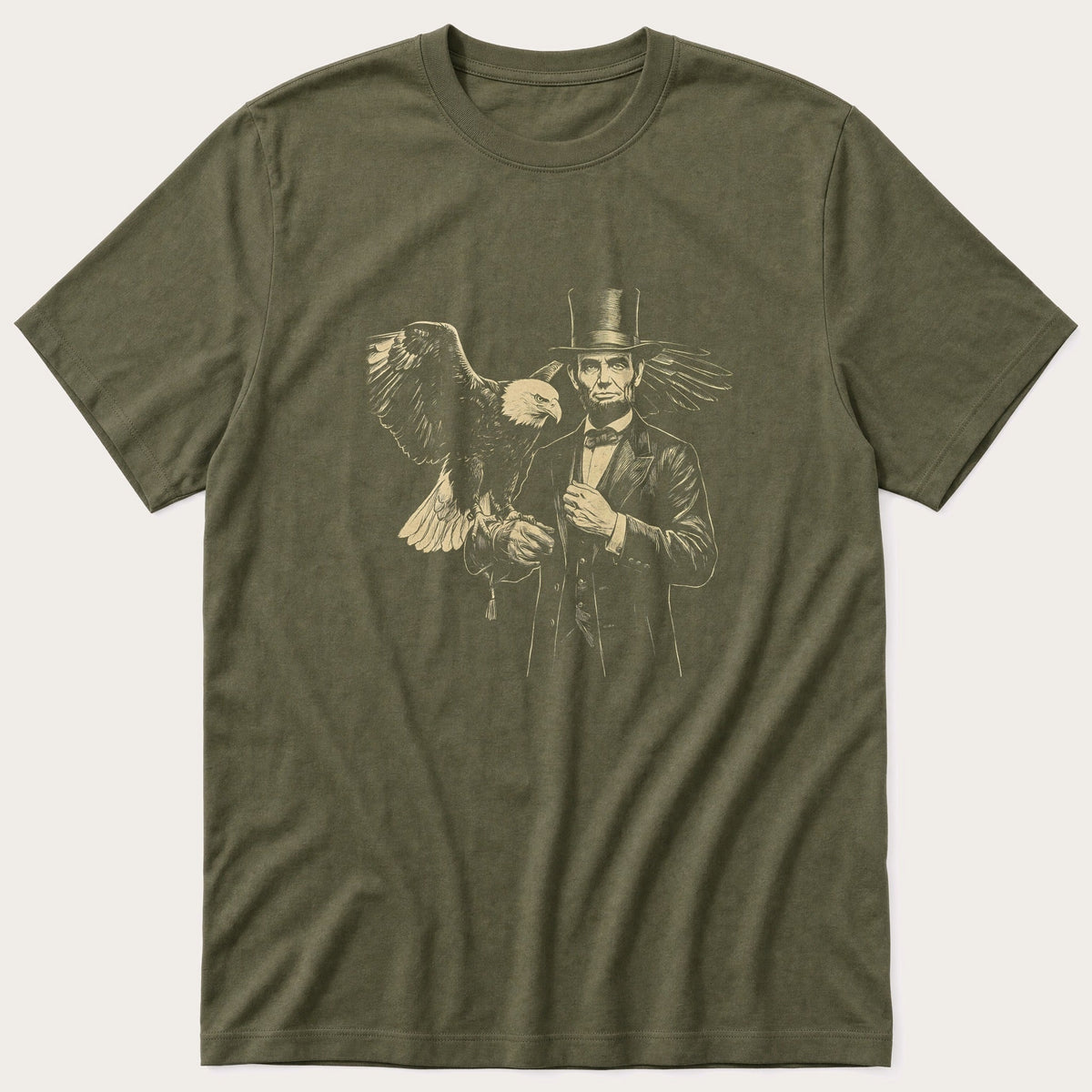 Abraham Lincoln Eagle 2 — Olive T-Shirt