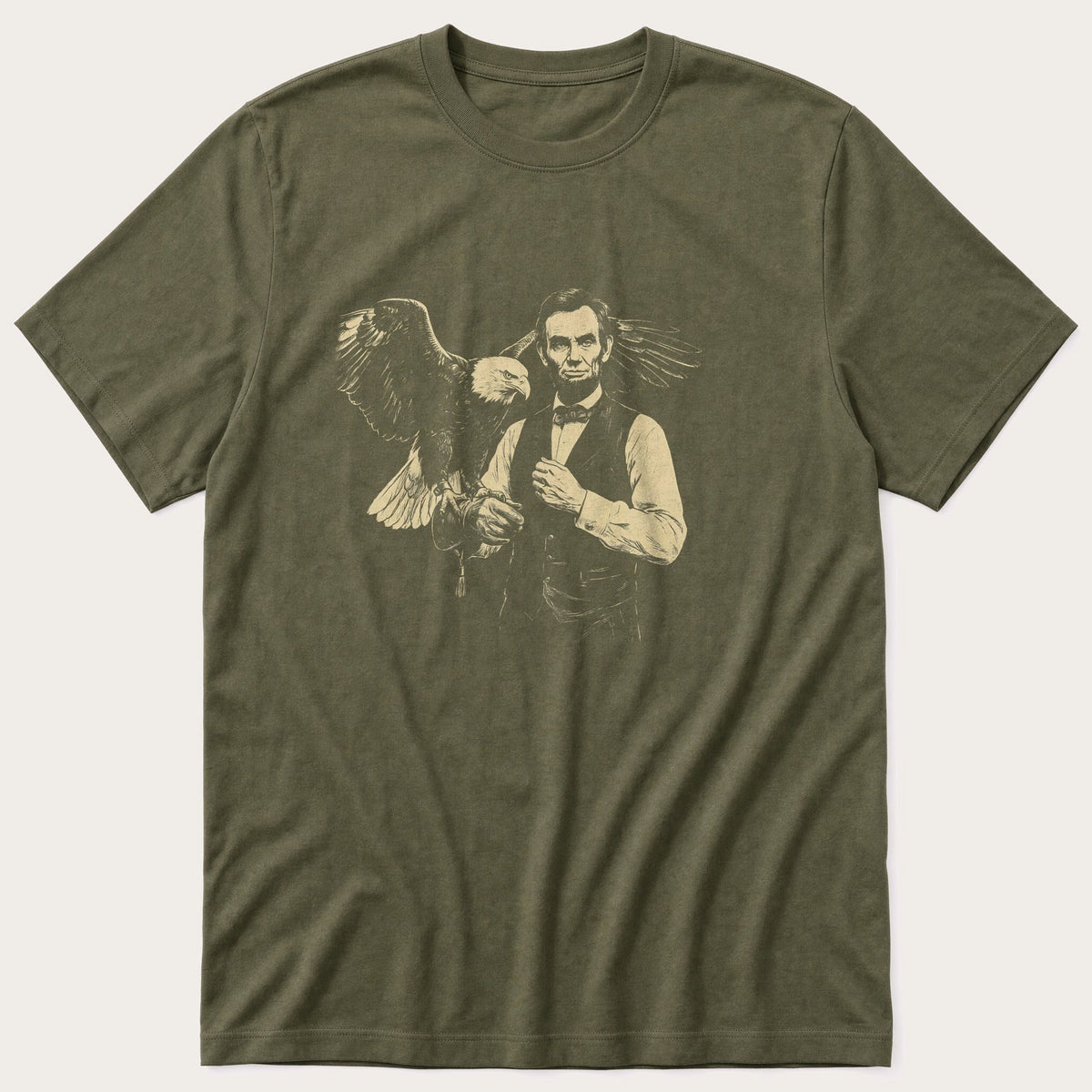 Abraham Lincoln Eagle 4 — Olive T-Shirt