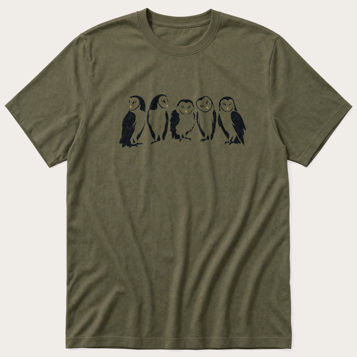 Barn Owls 66 — Olive T-Shirt