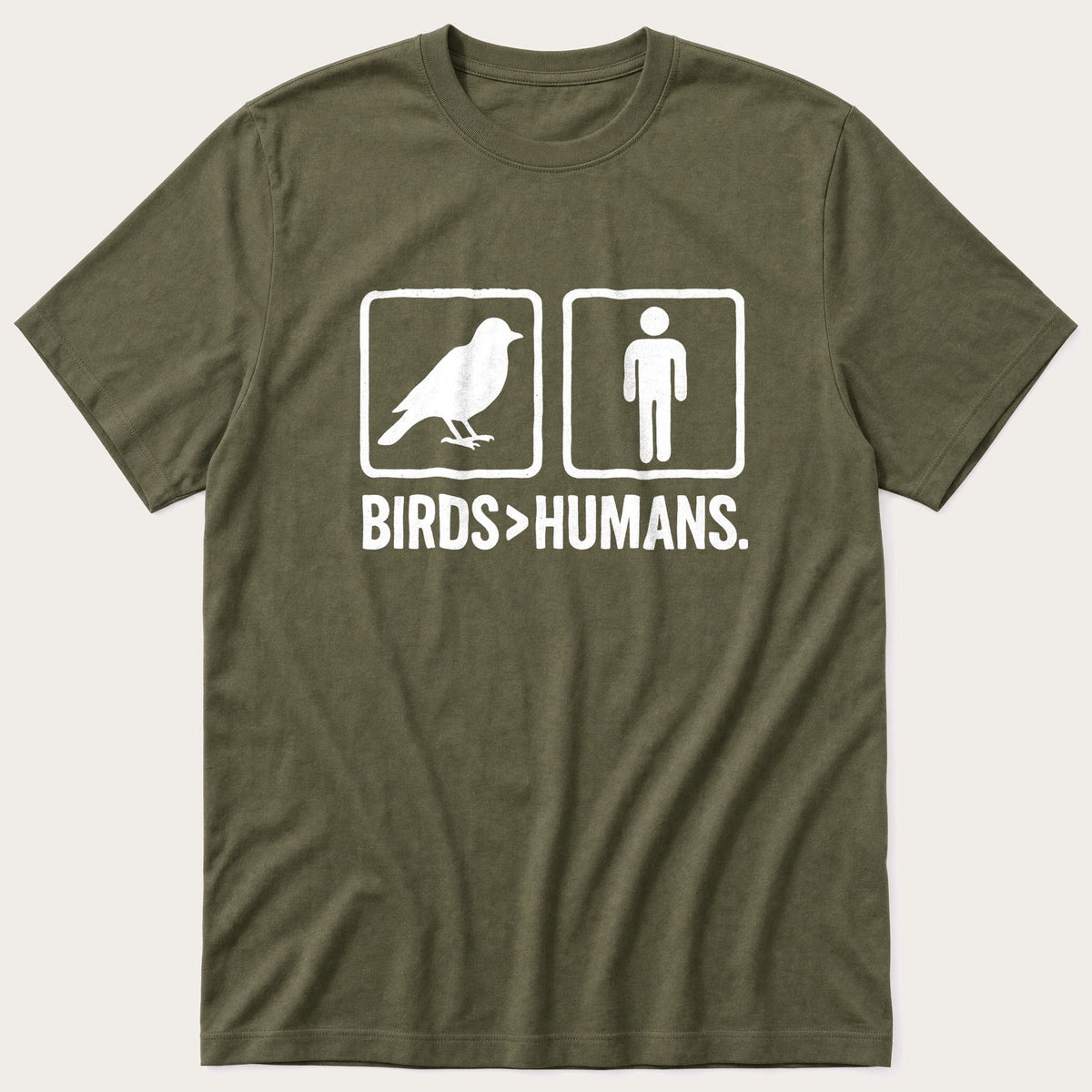 Birds Humans — Olive T-Shirt