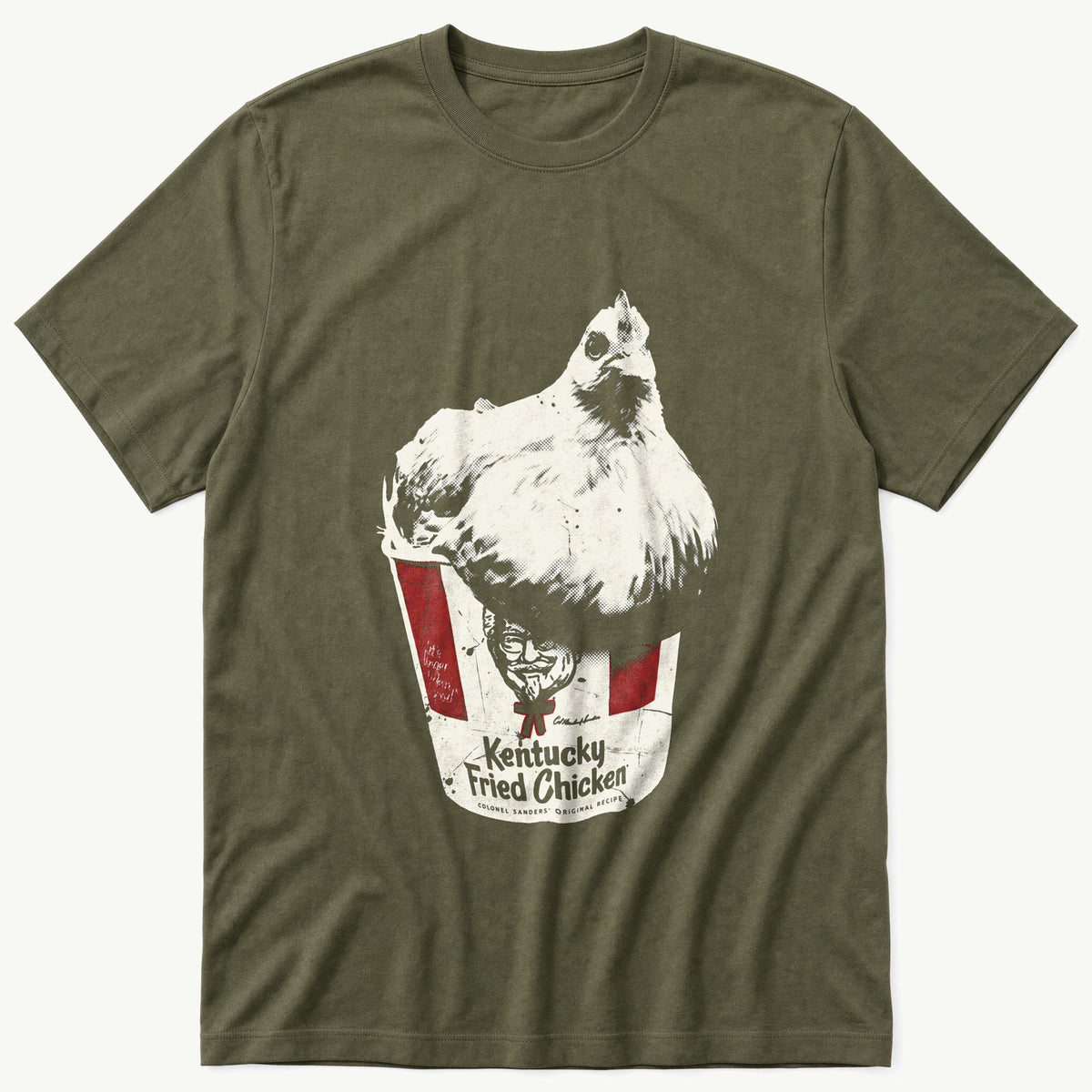 Chicken Bucket 4 — Olive T-Shirt