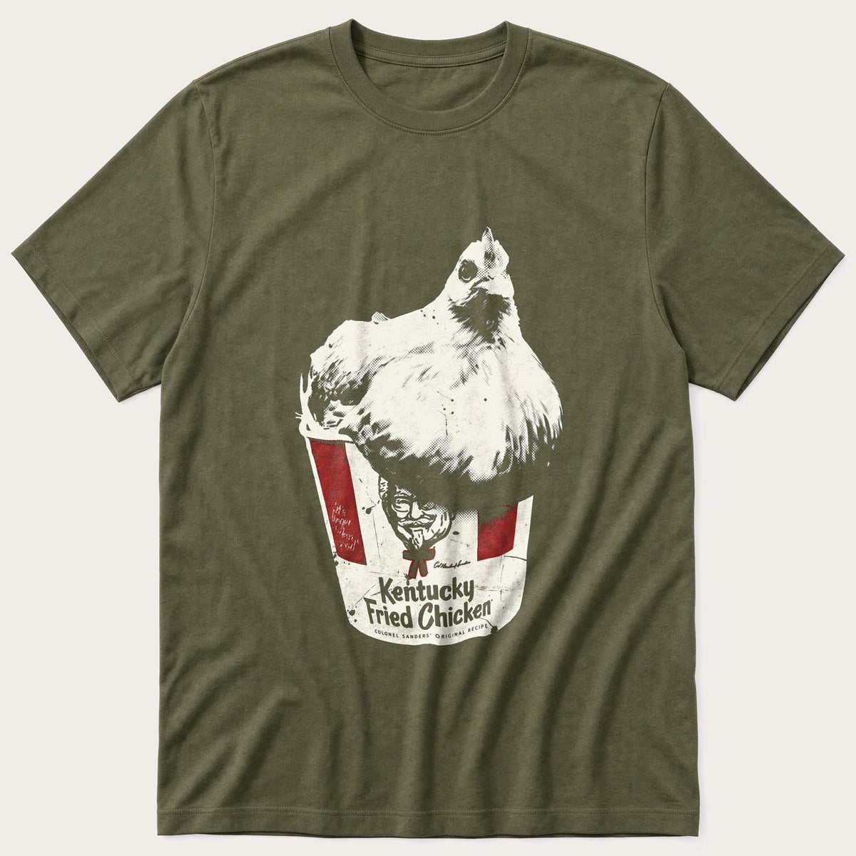 Chicken Bucket 4 — Olive T-Shirt