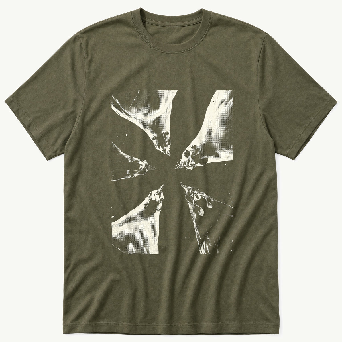 Chicken Flock 5 — Olive T-Shirt
