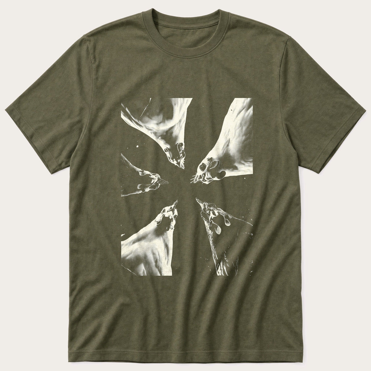 Chicken Flock 5 — Olive T-Shirt